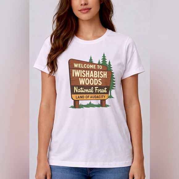 Tops - NWOT IWISHABISH WOODS Graphic Tee – Size Large – 100% Cotton